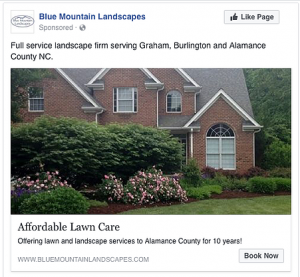 Landscaper Facebook Ad